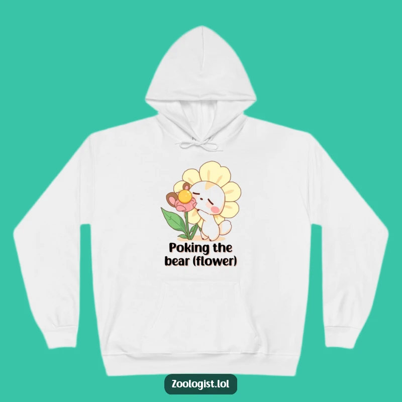 Funny Curious Animal Hoodie - Cozy Poke Flower Sweatshirt Gift