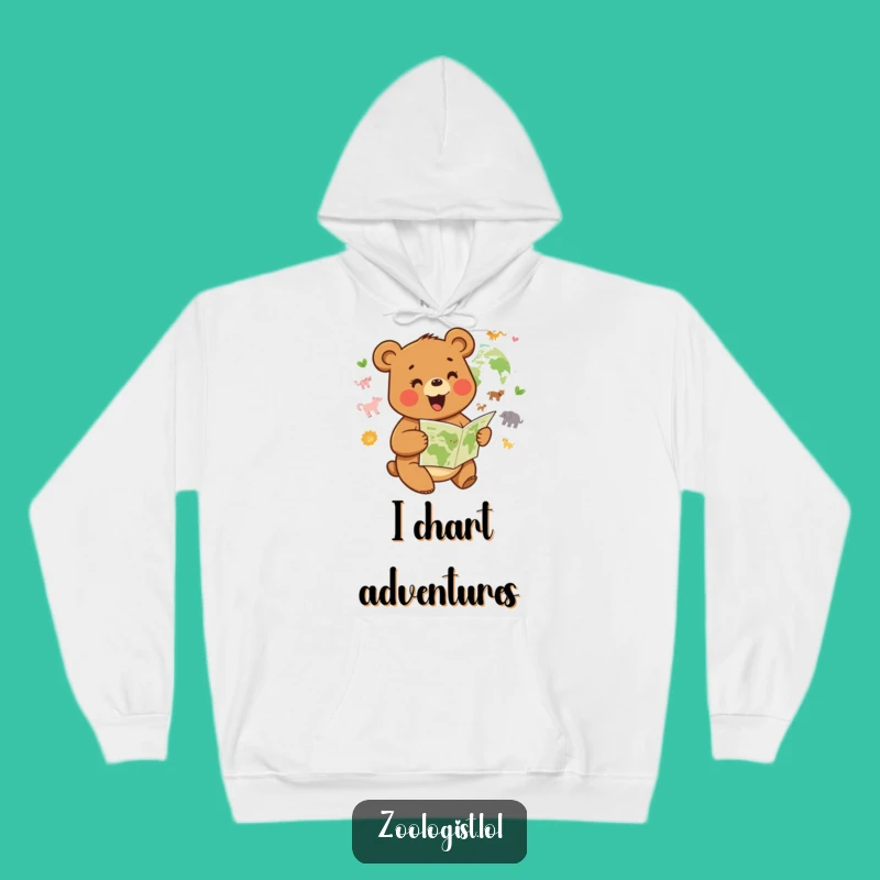 Funny Joyful Bear Habitat Map Hoodie: Cozy and Humorous Adventure Apparel