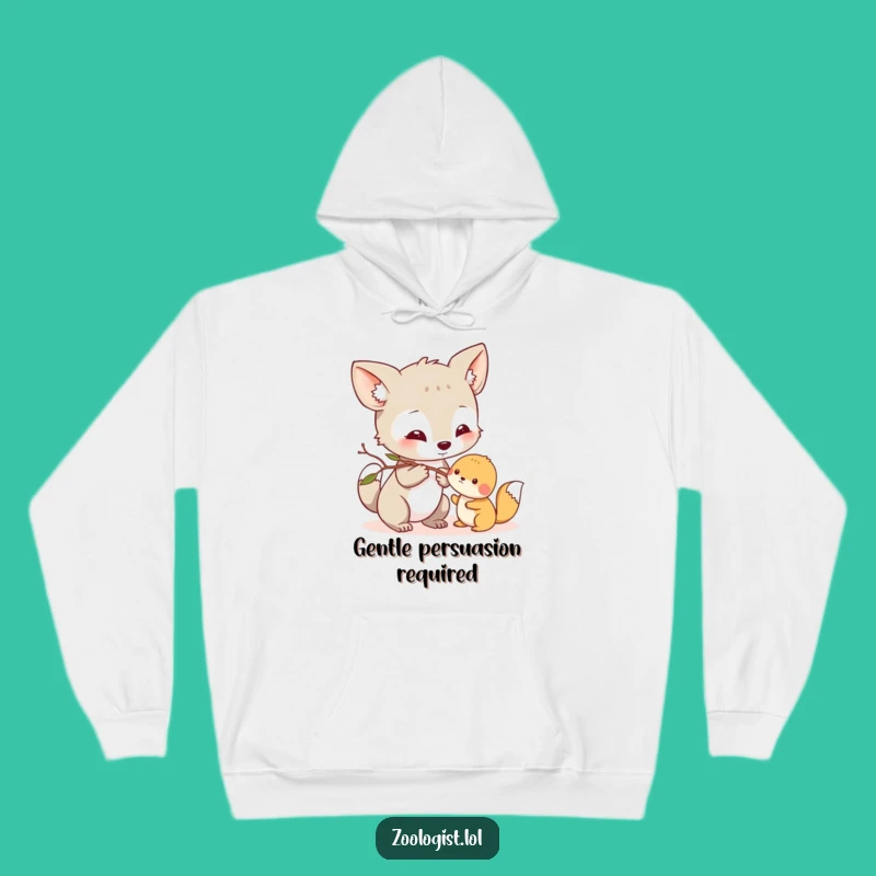 Funny Gentle Giant Hoodie - Curious Animal Nudging Friend, Cozy & Caring Gift