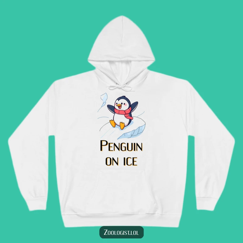 Funny Penguin Zoologist Hoodie - Cozy Winter Wear, Perfect Humorous Present