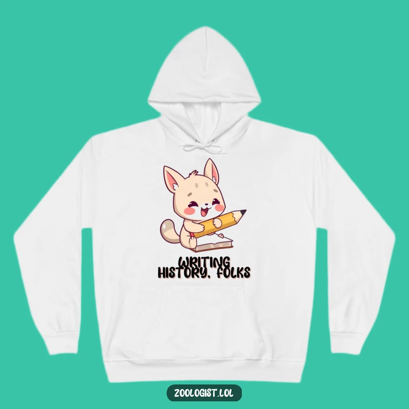 Funny Animal Hoodie - Cozy Big Pencil Note-Taking Sweatshirt Gift