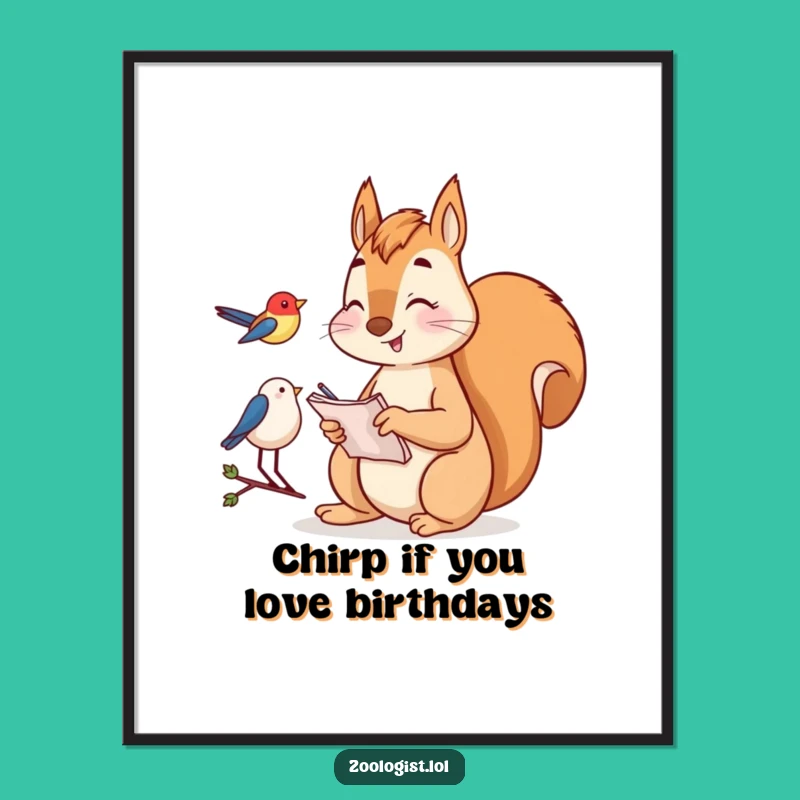 Free Printable Squirrel Bird Art: Funny DIY Downloadable Wall Decor Gift