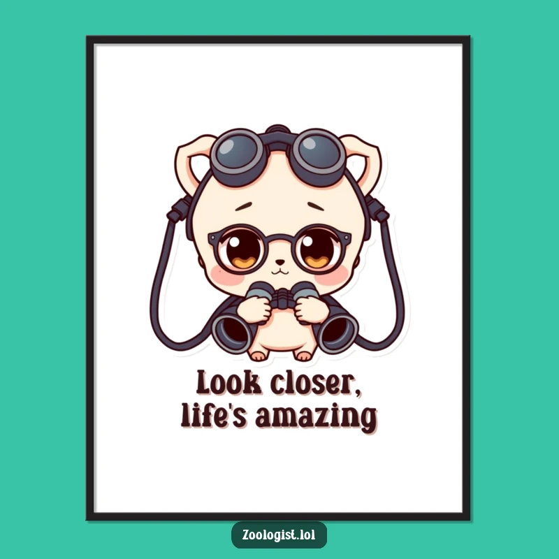 Free Printable Wall Art: Curious Character Explores with Binoculars!
