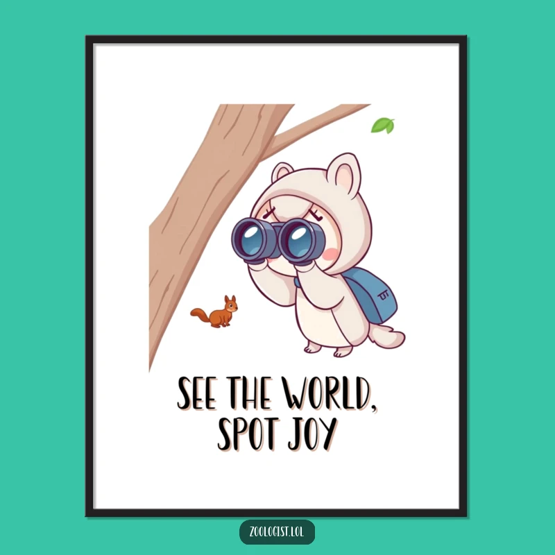 Free Printable Wall Art: Cute Spotter, Funny Downloadable Nature Art