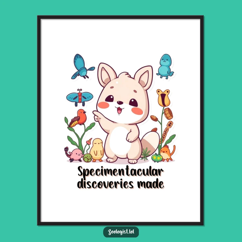 Free Printable Wall Art: Excited Animal Explorer and Their Finds