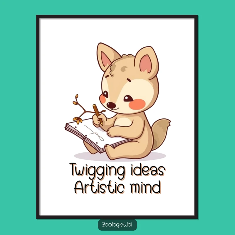 Free Printable Wall Art: Sketching Animal Artist Downloadable Art Gift
