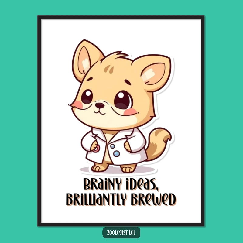 Free Printable Wall Art: Thoughtful Animal Scientist in Lab Coat