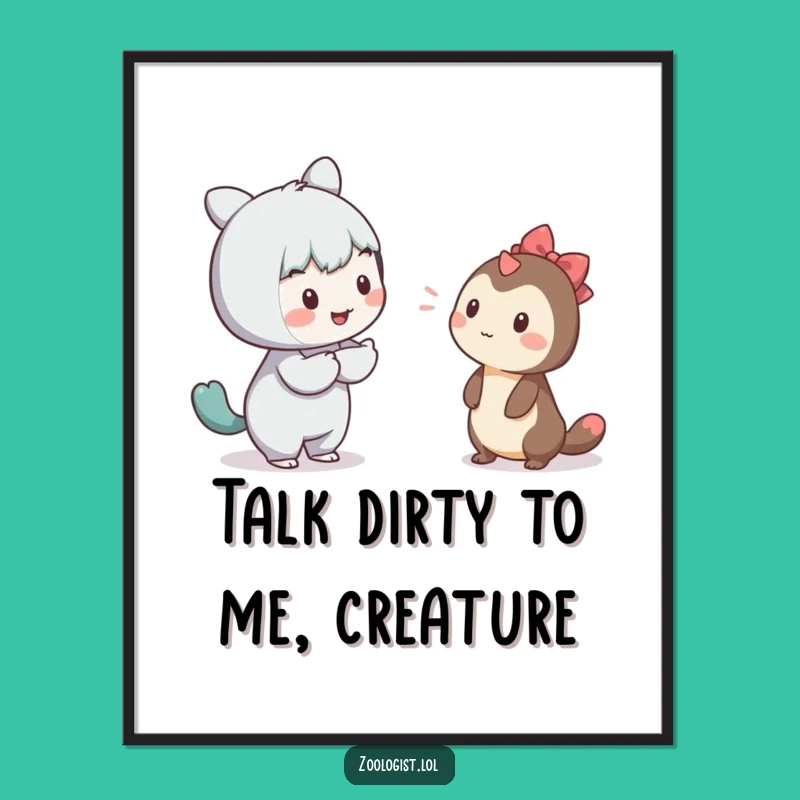 Funny Free Printable Wall Art: Shy Creature Communicator for Whimsical Decor Downloadable Art