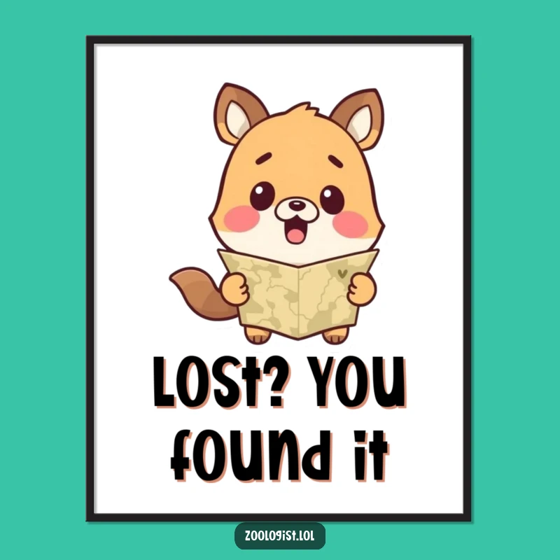 Funny Free Printable Wall Art: Surprised Animal Map Downloadable Decor