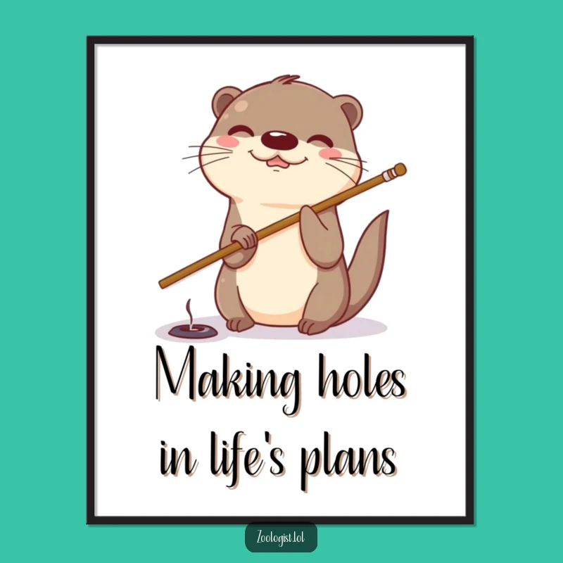 Funny Free Printable Wall Art: Otter Poking - Whimsical Downloadable Decor!