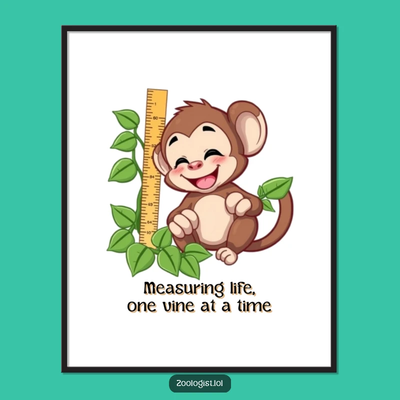 Wildly Funny Free Printable Wall Art: Monkey Measuring Humor Downloadable Decor