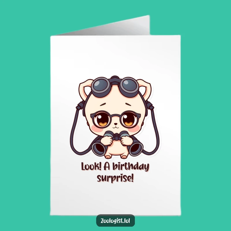 Free Printable Birthday Card: Curious Character Spots Birthday Fun Awaiting!