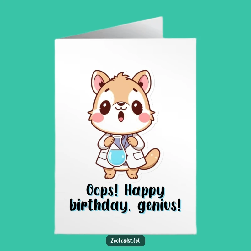 Free Printable Birthday Card: Surprised Scientist Animal, Funny Gift