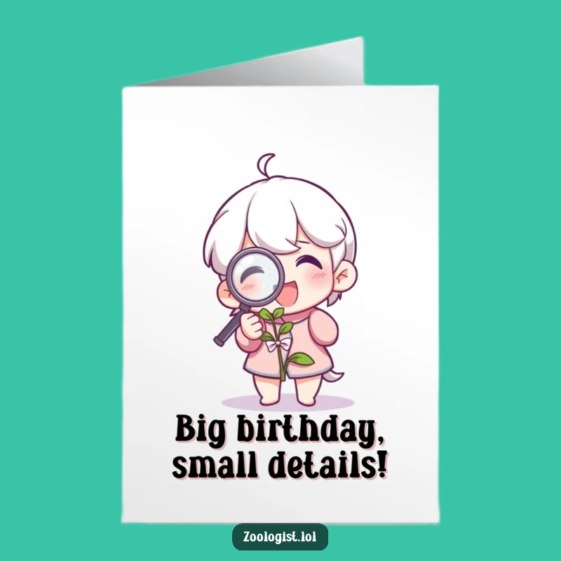 Free Printable Funny Birthday Card - Plant Lover Magnifying Glass Humor