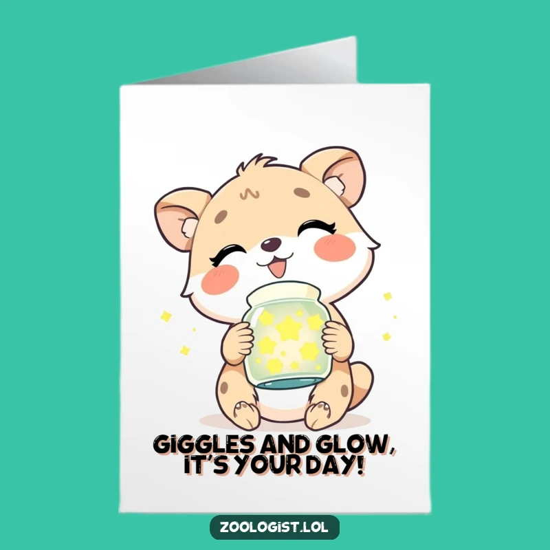 Free Printable Birthday Card: Giggling Firefly Friend Funny Downloadable Gift