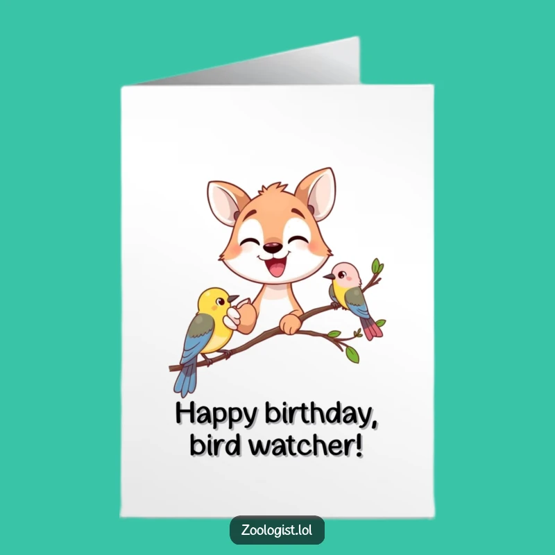 Free Printable Birthday Card: Bird Gazer - Funny Downloadable Gift