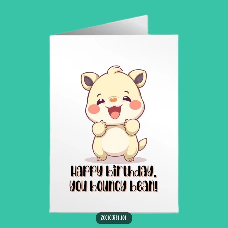 Free Printable Birthday Card: Gentle Character Soothes Bouncy Friend, Downloadable Joy!