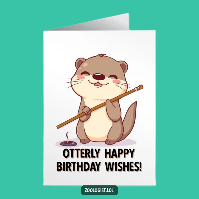 Free Printable Birthday Card: Silly Otter Poke - Hilarious Downloadable Gift!