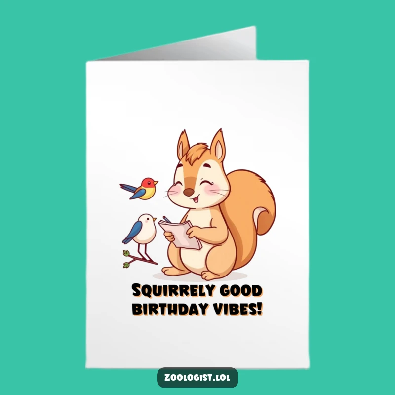 Free Printable Squirrel Birthday Card: Funny Birdwatcher DIY Downloadable Gift