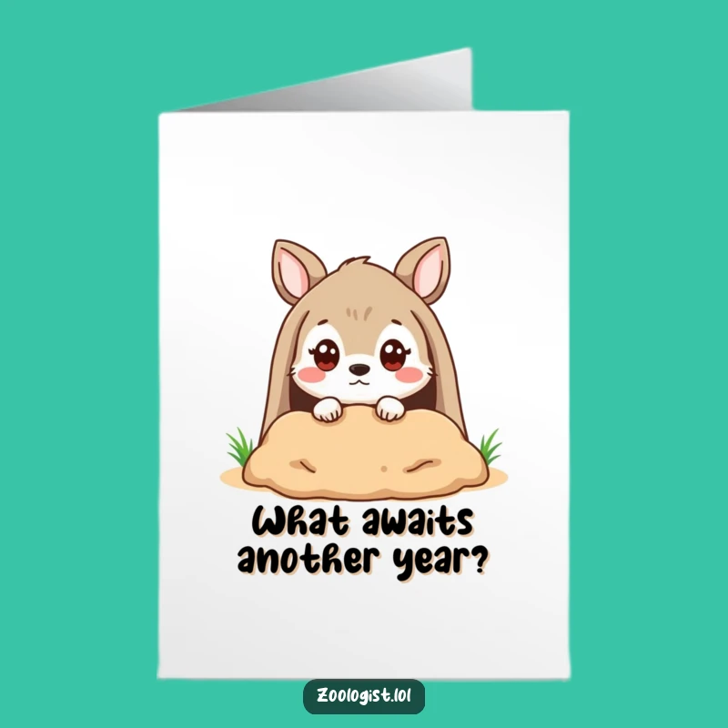 Free Printable Birthday Card: Funny Animal Burrow Peek, Perfect Humorous Downloadable Gift