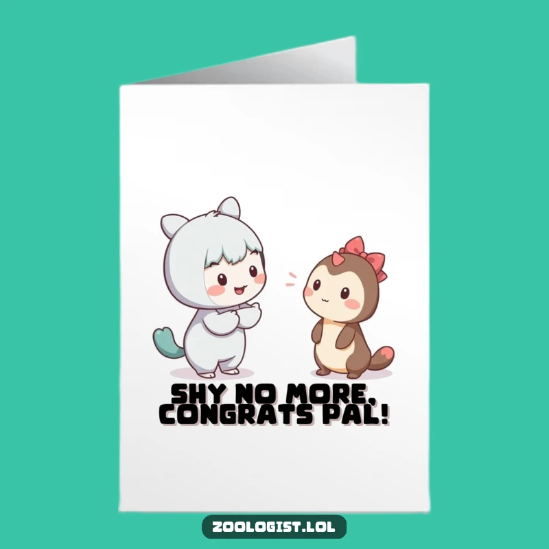 Free Printable Congrats Card: Shy Creature Connection for Funny Wins Downloadable Gift