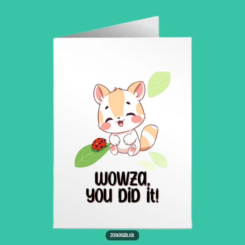 Free Printable Congratulations Card: Funny Animal & Ladybug, Perfect Downloadable Celebration