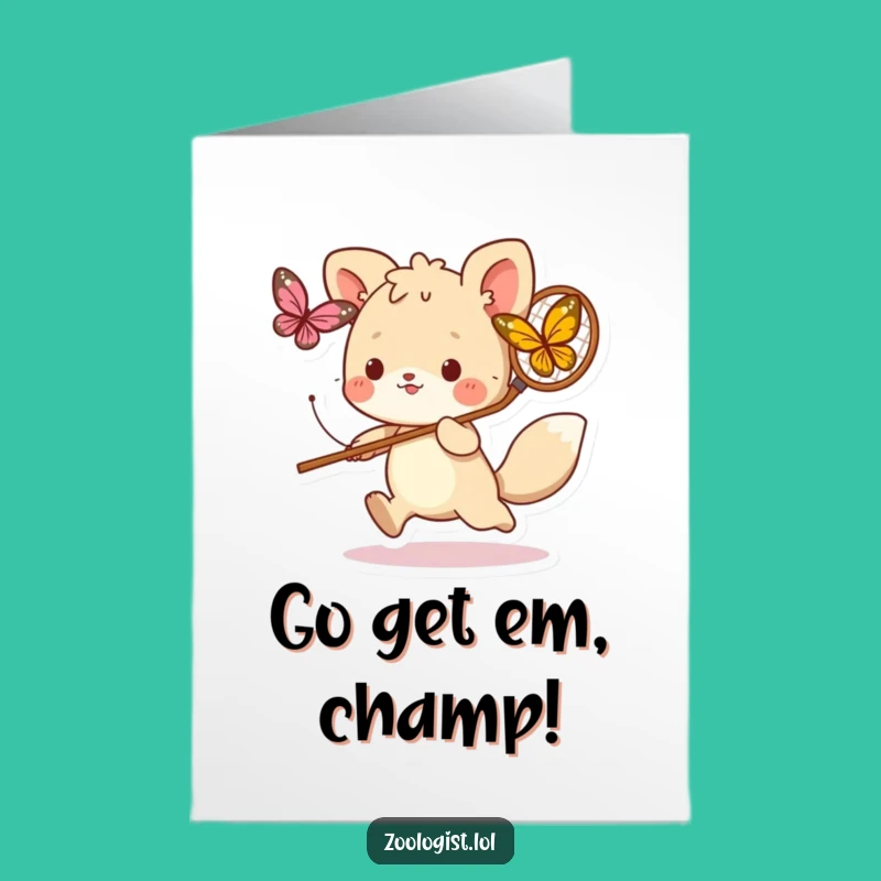 Free Printable Congratulations Card: Funny Chaser Animal, Perfect Downloadable Celebration