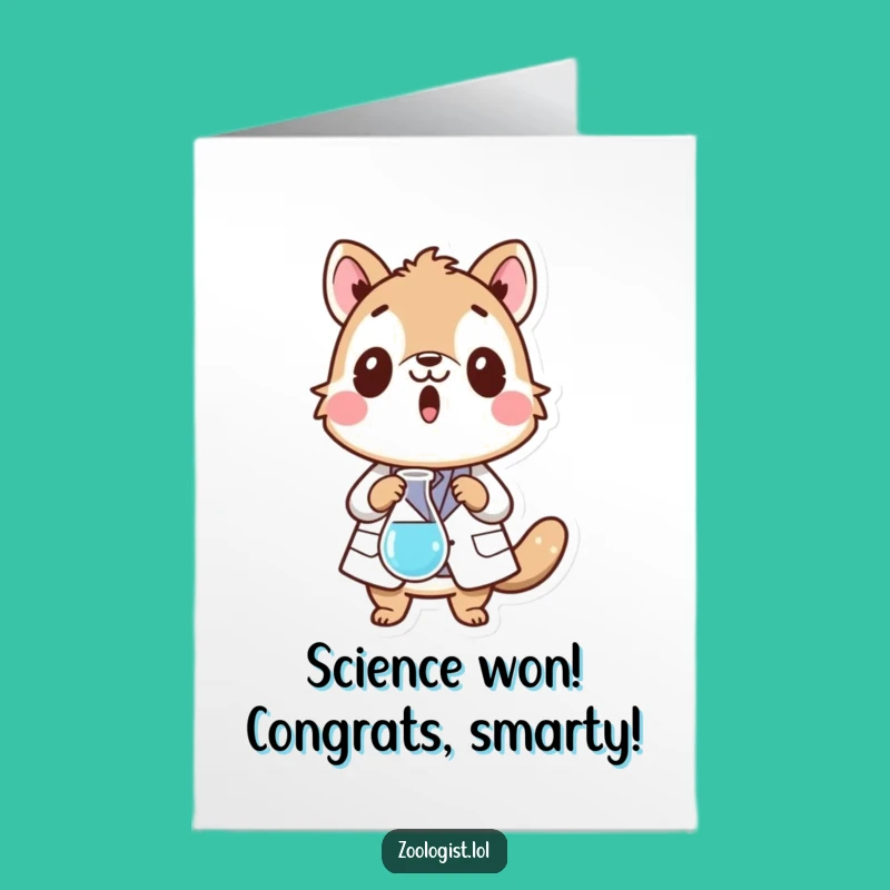 Free Printable Congrats Card: Scientist Oops, Funny Downloadable Gift