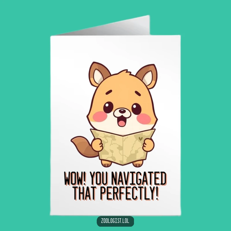 Free Printable Congrats Card: Amusing Animal Map Surprise Downloadable