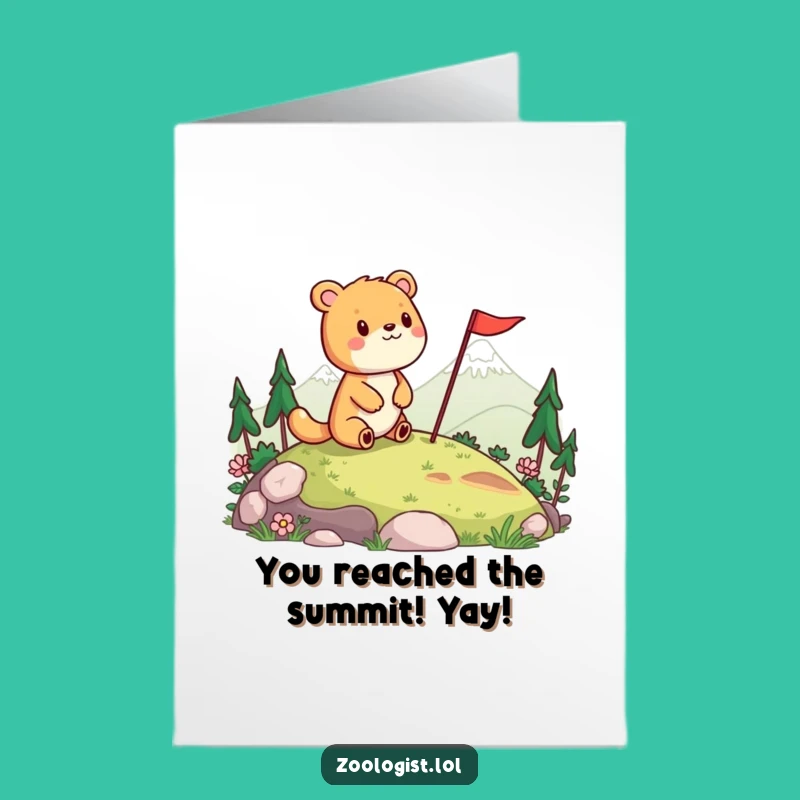 Free Printable Congrats Card: Cheerful Animal's Victory Funny Downloadable Gift