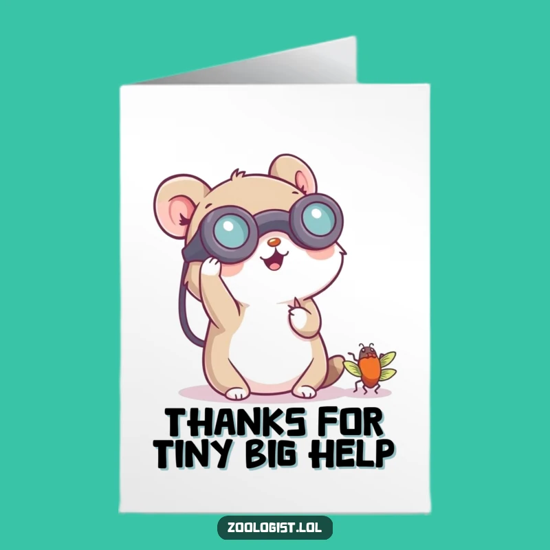 Free Printable Thank You Card: Bug Hunter Animal DIY Gift
