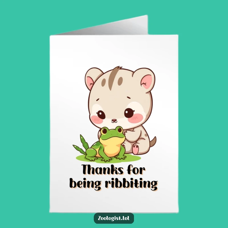 Free Printable Thank You Card: Funny Animal Frog Watch, Appreciative Downloadable Gift