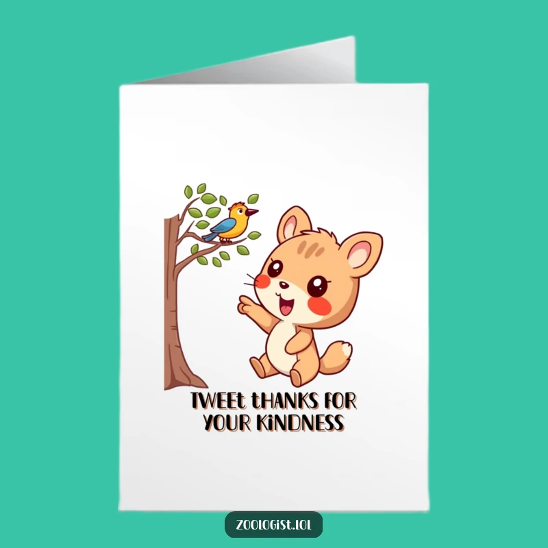 Free Printable Thank You Card: Joyful Bird Spotter Animal - Fun DIY