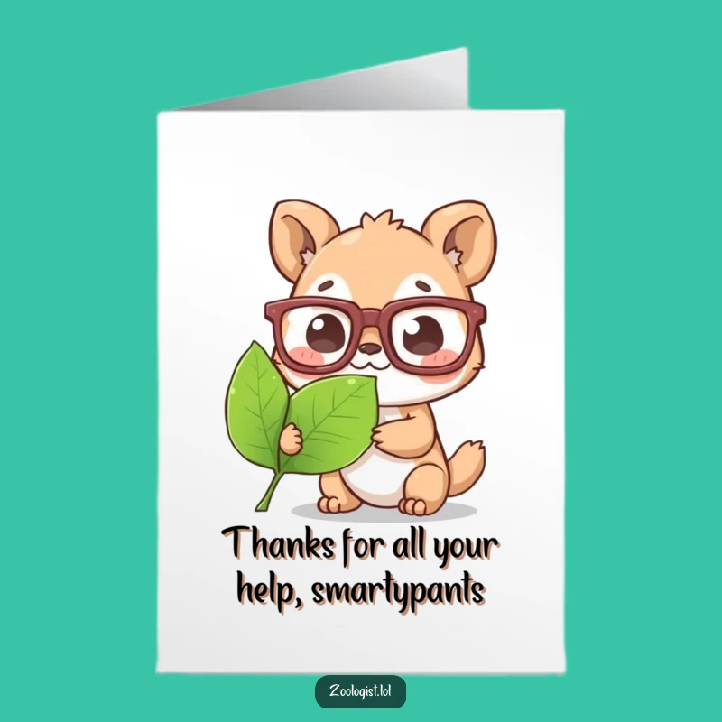 Free Printable Thank You Card: Quirky Animal's Leaf Study - Adorable DIY Download