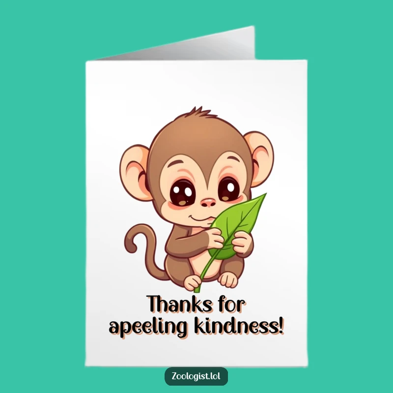 Free Printable Thank You Card: Monkey Botanist, Funny Downloadable Gift for Observation!
