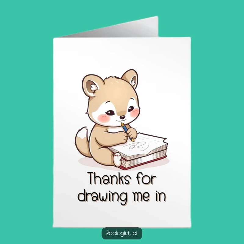 Free Printable Thank You Card: Funny Artist Animal, Heartfelt Downloadable Gratitude