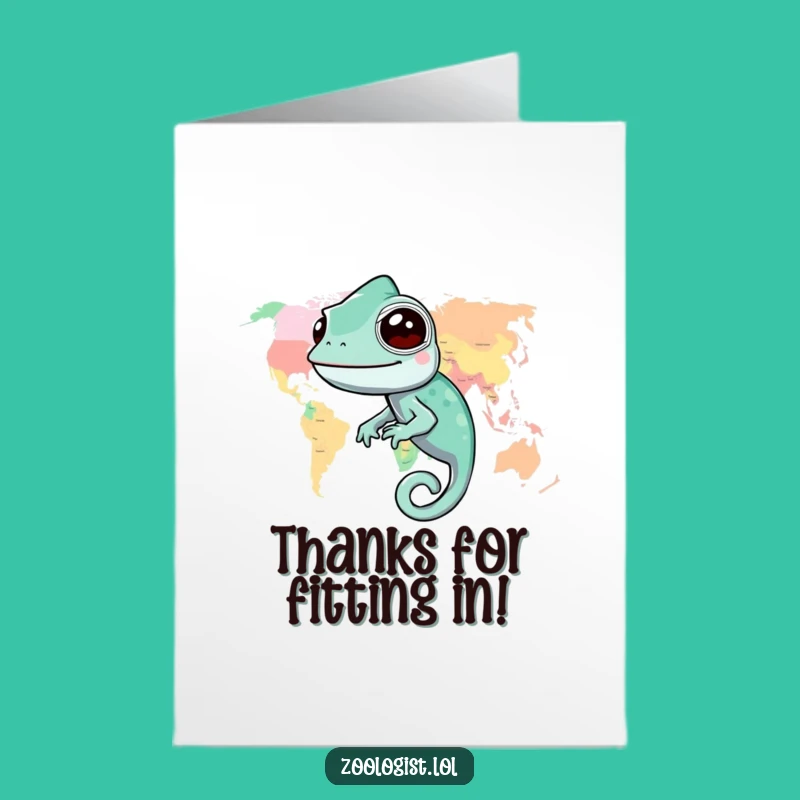 Free Printable Thank You Card: Chameleon Gratitude - Funny Downloadable!