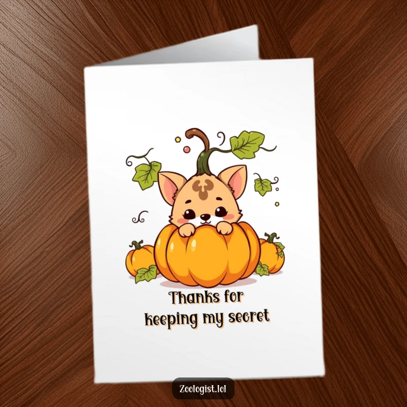 Funny Free Printable Thank You Card: Mischievous animal hiding, a playful way to say thanks.