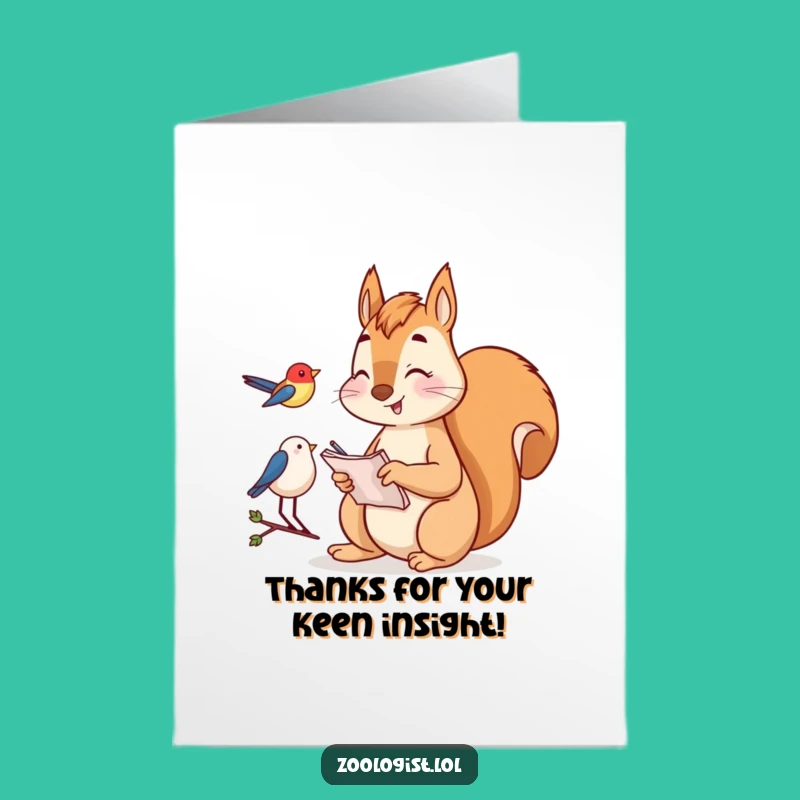 Free Printable Squirrel Thank You Card: Funny Birdwatcher DIY Downloadable Gift