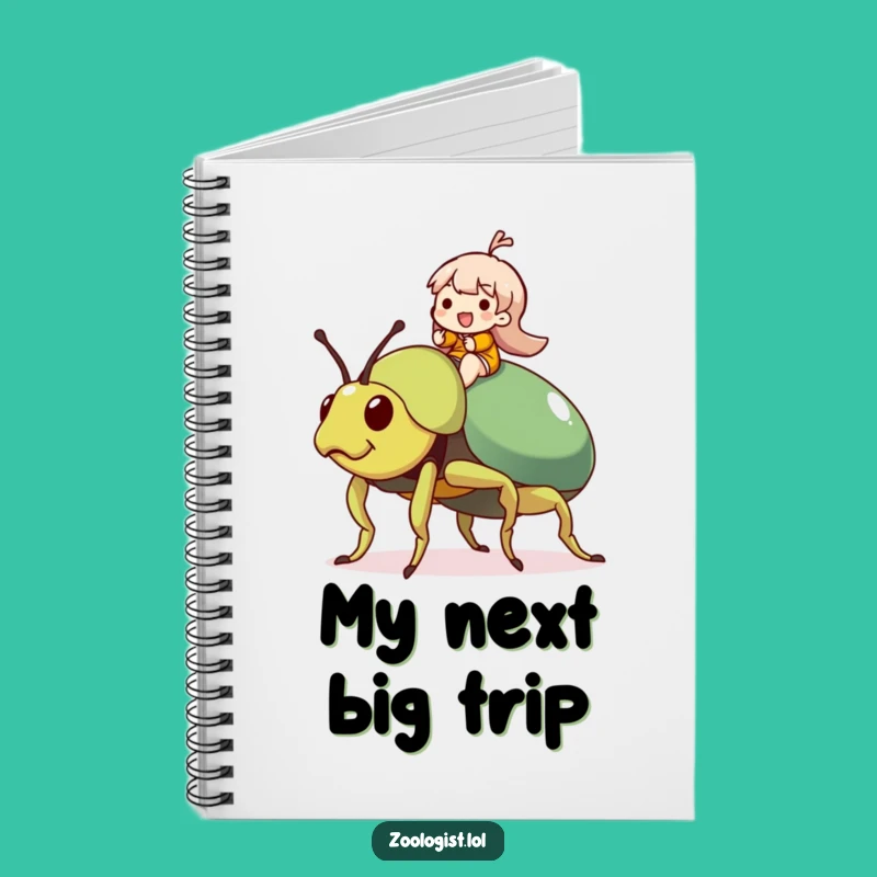 Funny Beetle Rider Notebook: Character's Joyful Giant Insect Journal