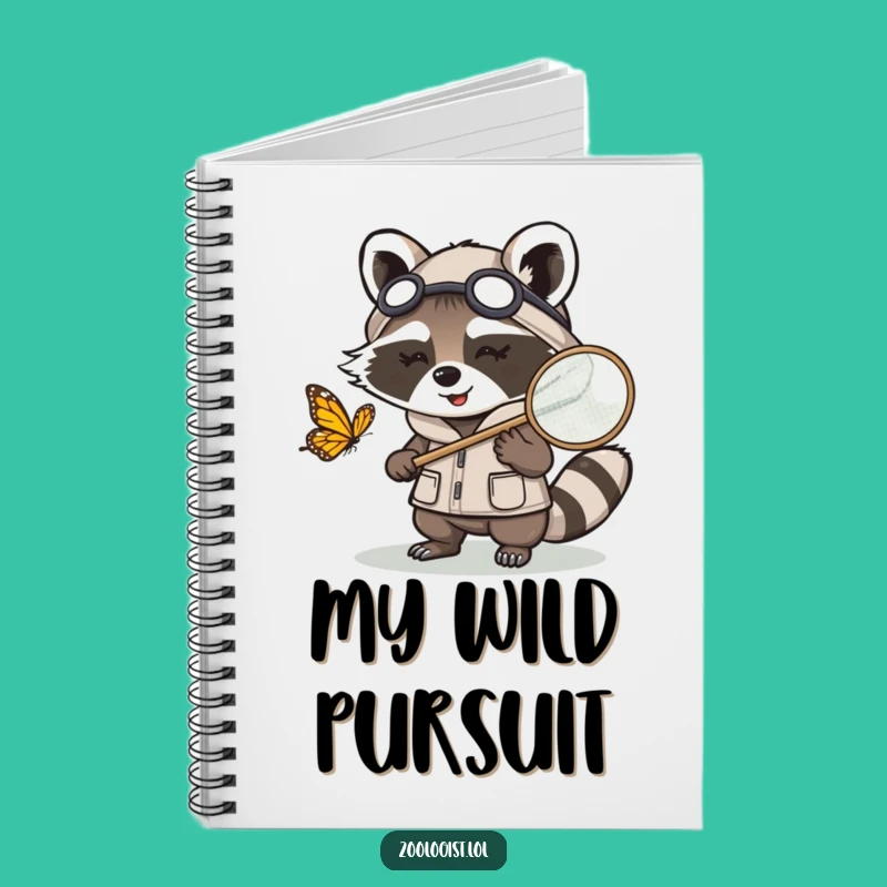 Funny Kawaii Raccoon Zoologist Notebook: Creative Butterfly Observation Journal