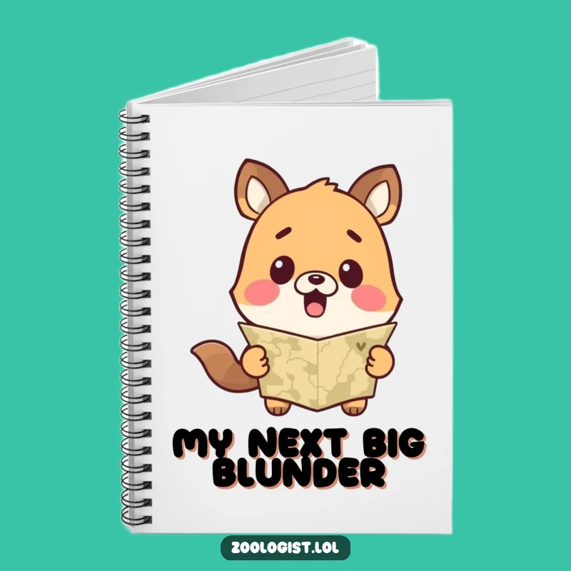 Funny Surprised Animal Map Notebook - Cute Journal for Lost Ideas