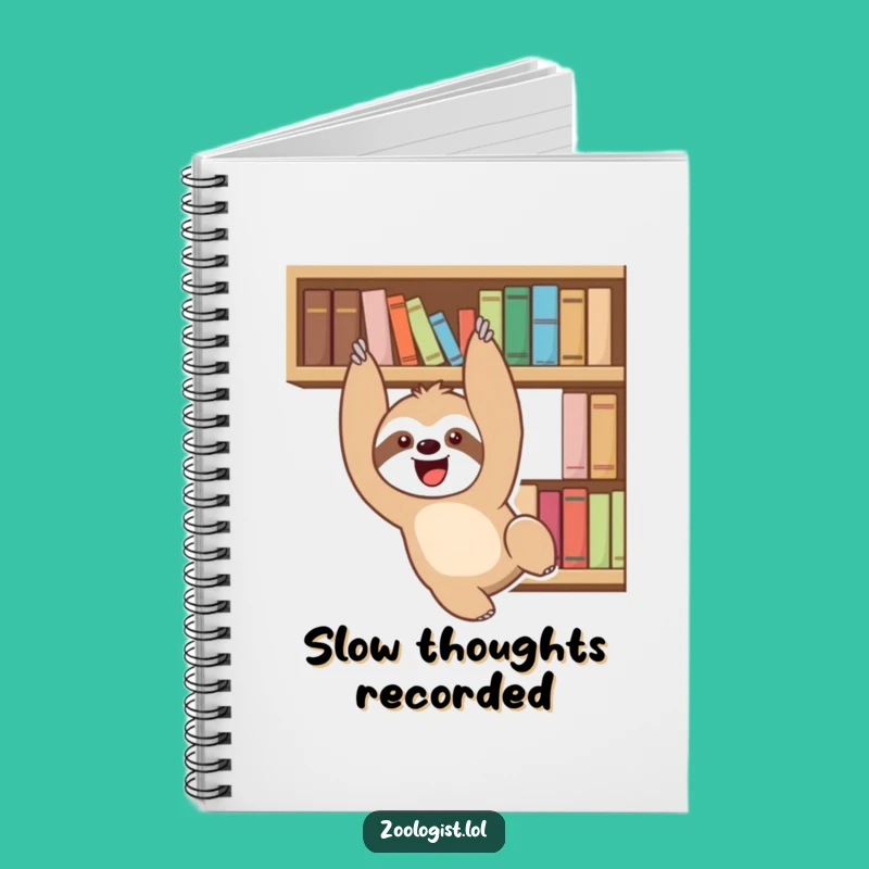 Funny Sloth Bookshelf Notebook: Record Thoughts with Hilarious Leisure