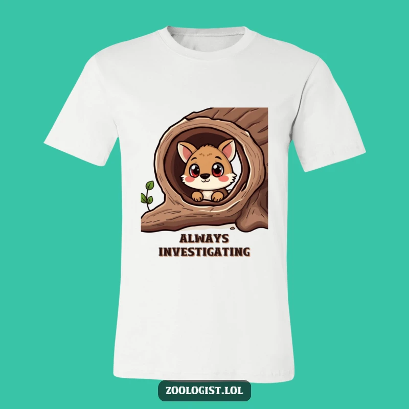 Funny Curious Animal T-Shirt - Explore Life's Mysteries in Style