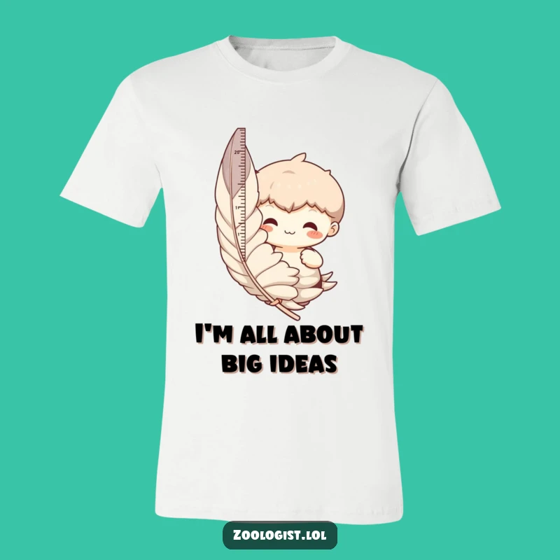 Funny Feather Measurement Tee: Hilarious Gift for the Exacting Humorist!
