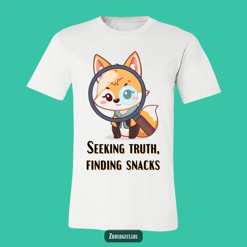 Funny Kawaii Fox Zoologist T-Shirt - Playful Explorer Tee for Curious Minds!