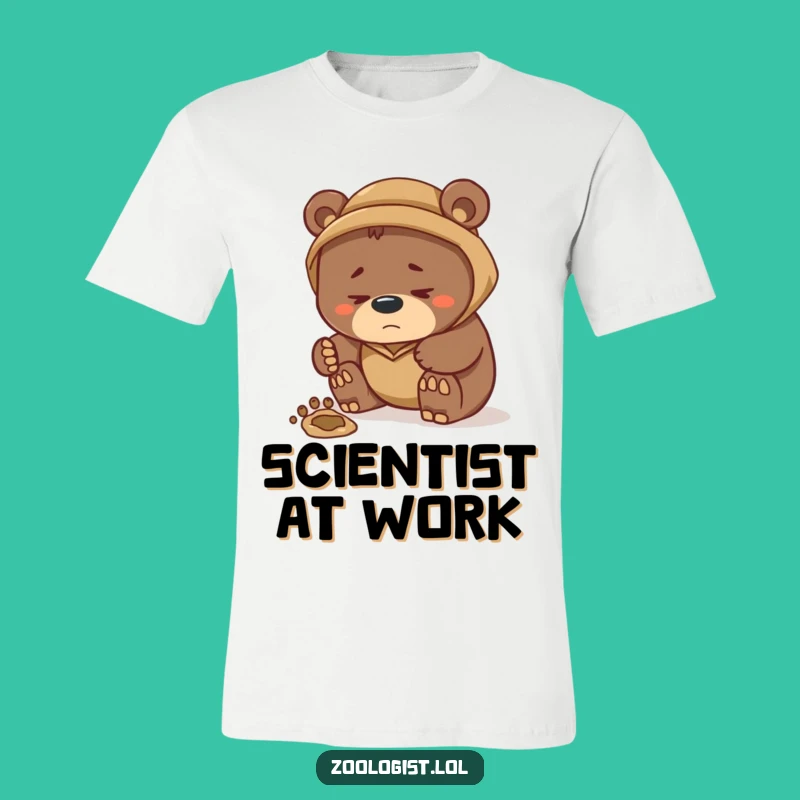 Funny Bear Zoologist T-Shirt: Thoughtful Explorer Tee for Humorous Adventures