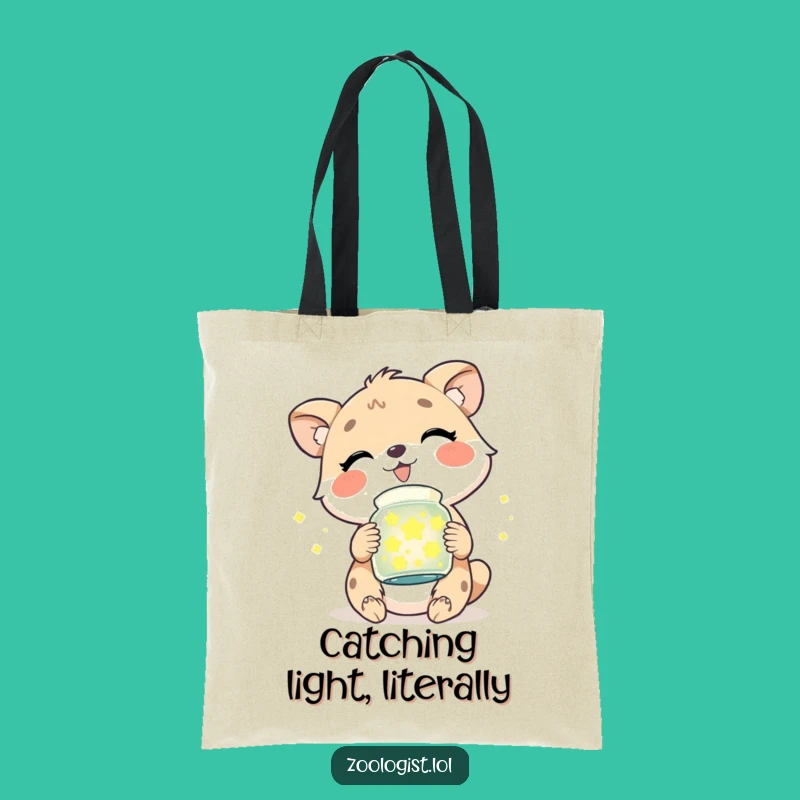 Funny Firefly Catching Tote Bag - Cute Animal Humor Carryall Gift
