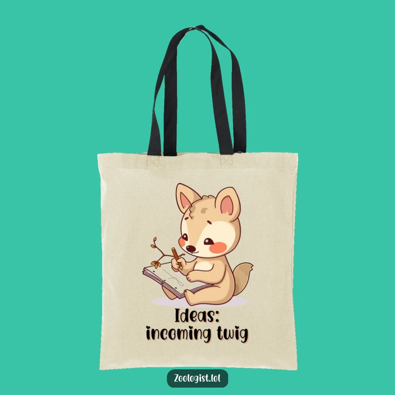 Funny Artist Tote Bag - Curious Animal Sketcher, Stylish Creative Companion