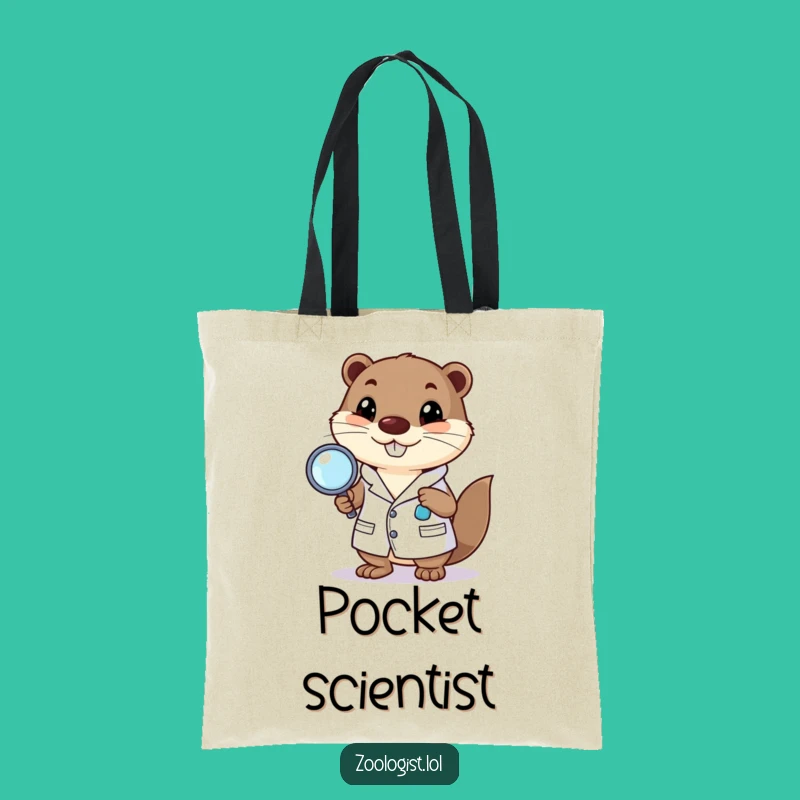 Funny Happy Otter Lab Coat Tote Bag: Hilarious Science Carry-All